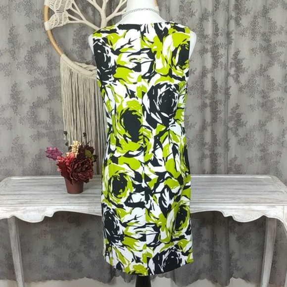 Ronni Nicole green abstract rose shift dress - Picture 6 of 11